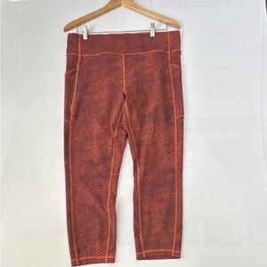 Lululemon Rust Orange Printed Cropped Leggings size 14